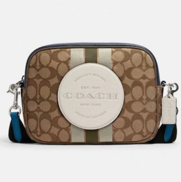 coach dempsey camera bag in signature jacquard